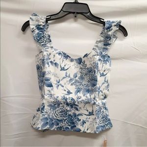 Reformation Brittany Linen Top in Pompadour